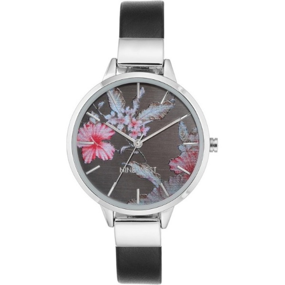 NINE WEST Black floral dial watch | Minimalist Feminine